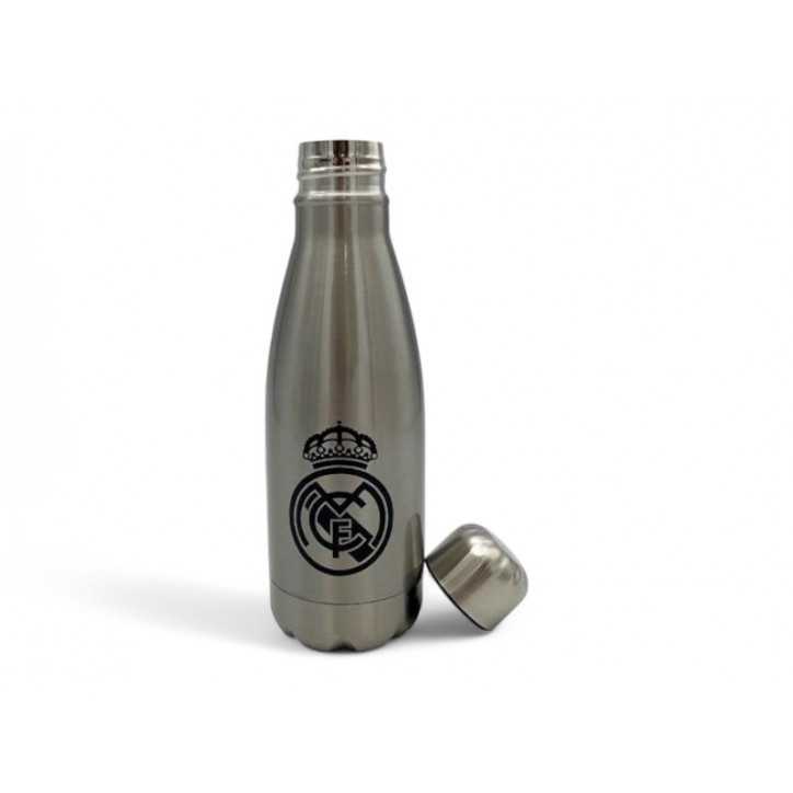 Botella Real Madrid Plateada de Acero 550ml.