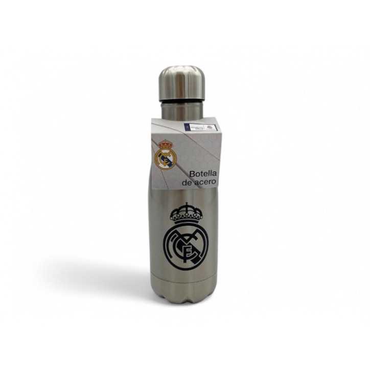 Botella Real Madrid Plateada de Acero 550ml.