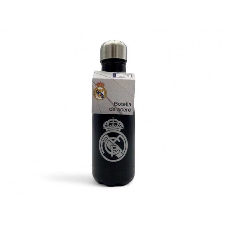 Botella Real Madrid Negra de Acero 550ml Botella Real Madrid Negra de Acero 550ml