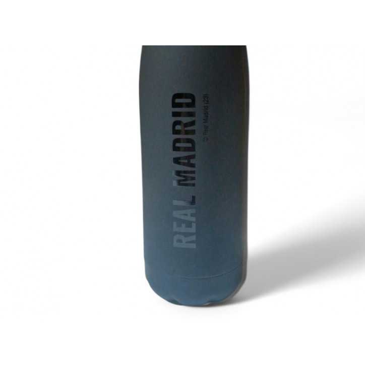 Botella Real Madrid Negra Rubberizada de Doble Pared