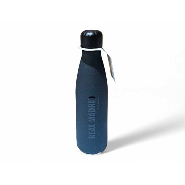 Botella Real Madrid Negra Rubberizada de Doble Pared