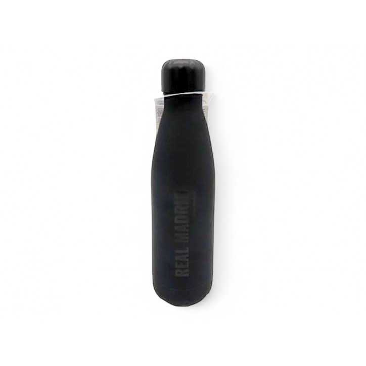 Botella Real Madrid Negra Rubberizada de Doble Pared