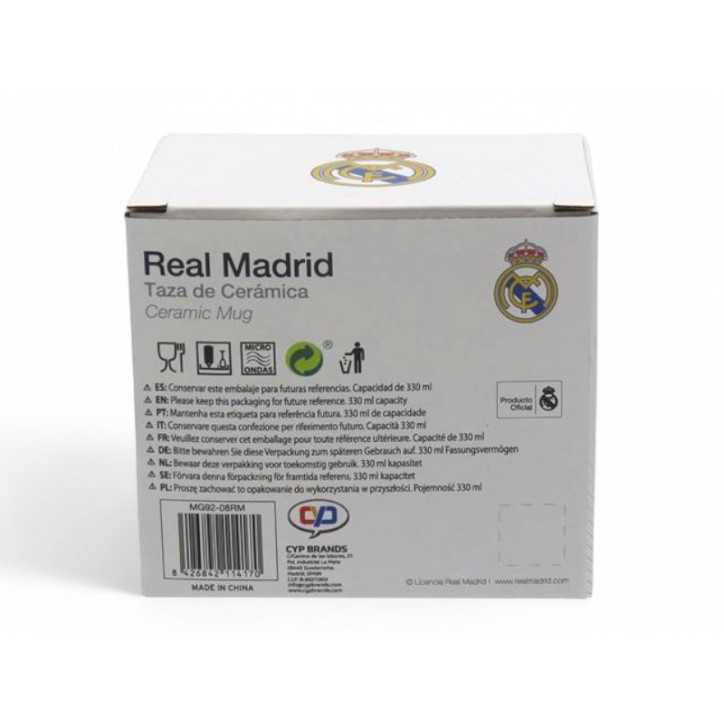 Taza Cerámica RM Negra con Escudo Blanco