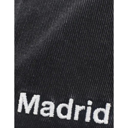 Gorra Real Madrid Color Negro Efecto Vaquero Envejecido - Escudo y Nombre Bordados  - Adulto