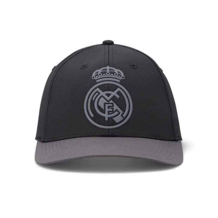 Gorra Oficial Real Madrid Negra escudo Gris