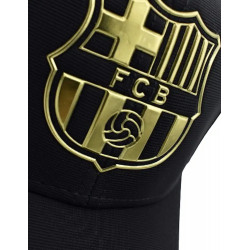Gorra FC Barcelona Color Negro con Escudo Oro - Niño