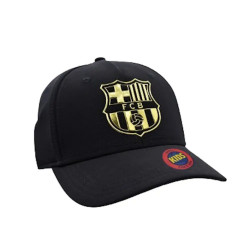Gorra FC Barcelona Color Negro con Escudo Oro
