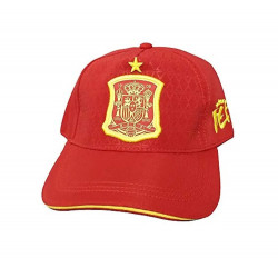 Gorra Selección de España Roja Escudo y Estrella de Campeón del Mundo - Adulto