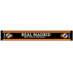 Bufanda Telar N3 Real Madrid Best Club Of The World Negra con Bandera de España