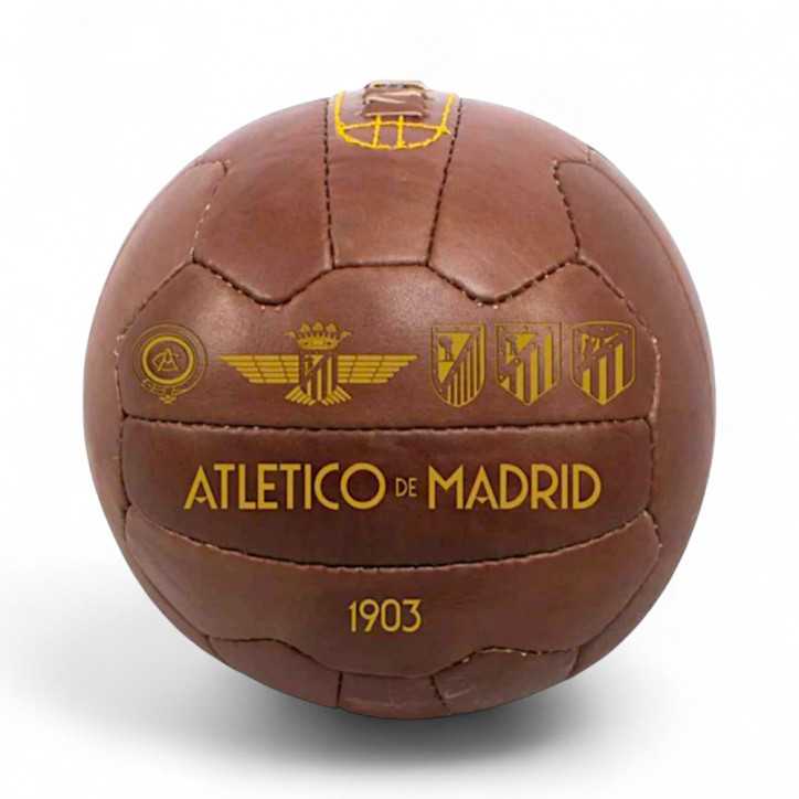 Balón Retro Atlético de Madrid Cuero Vintage Balón Retro Atlético de Madrid Cuero Vintage