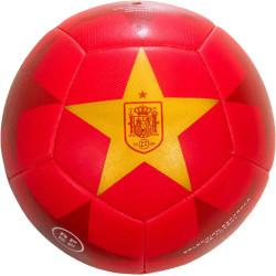 Balón de Fútbol Oficial Selección Española con la Estrella del Mundial - Color Rojo | Talla 5