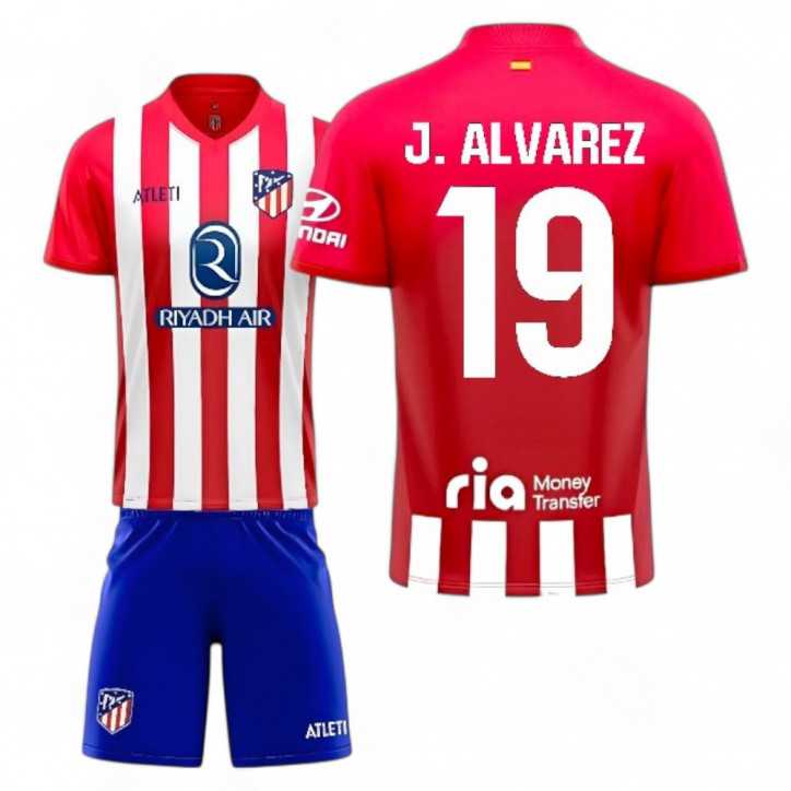 Kit Home Infantil Atletico de madrid 23-24 J. Álvarez Kit Home Infantil Atletico de madrid 23-24 J. Álvarez
