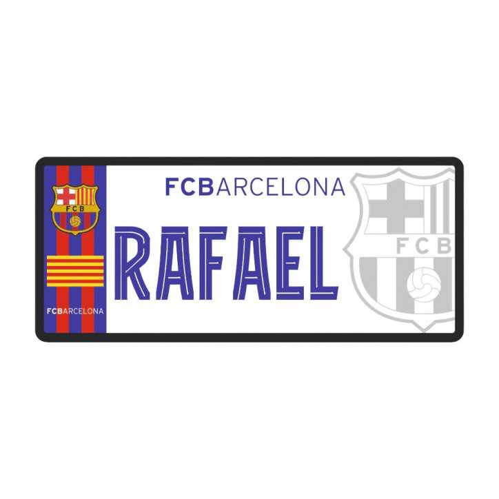 Placa FC Barcelona Personalizada Pequeña Placa FC Barcelona Personalizada Pequeña