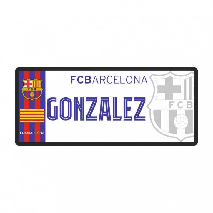 Placa FC Barcelona Personalizada Pequeña Placa FC Barcelona Personalizada Pequeña