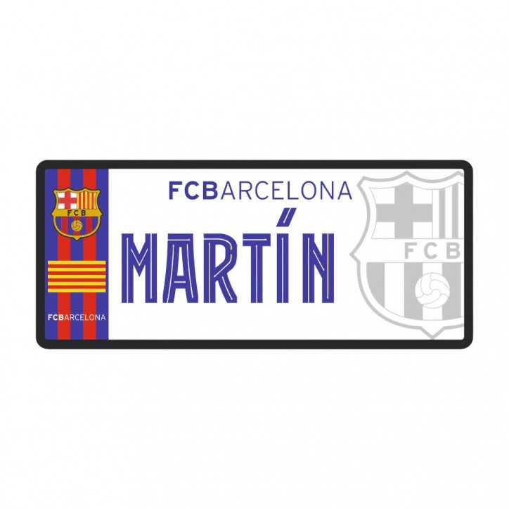 Placa FC Barcelona Personalizada Pequeña Placa FC Barcelona Personalizada Pequeña