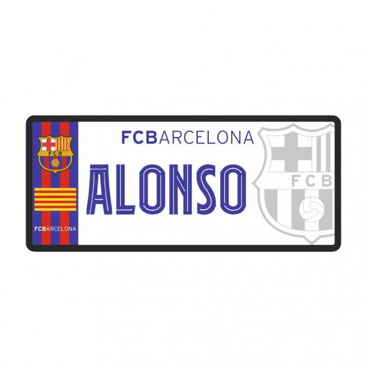 Placa FC Barcelona Personalizada Pequeña Placa FC Barcelona Personalizada Pequeña