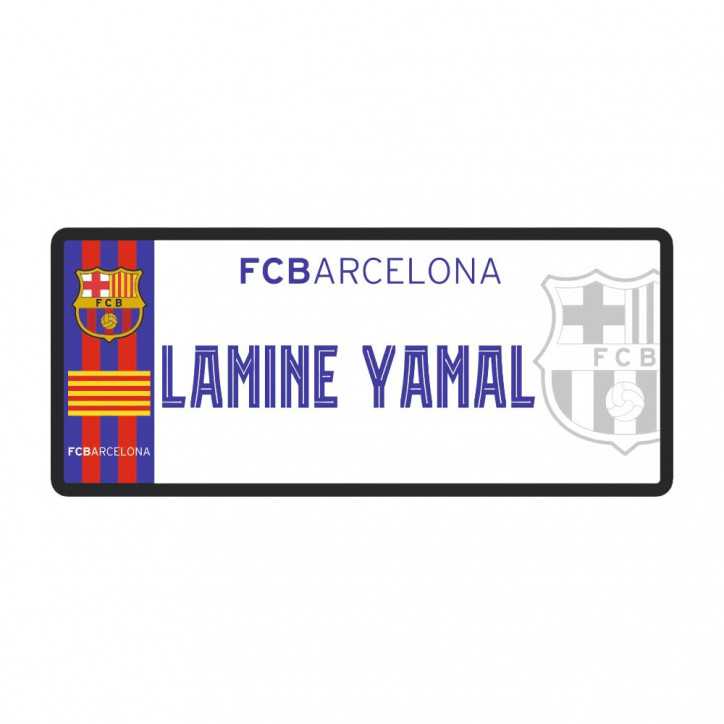 Placa FC Barcelona Pequeña con Lamine Yamal Placa FC Barcelona Pequeña con Lamine Yamal