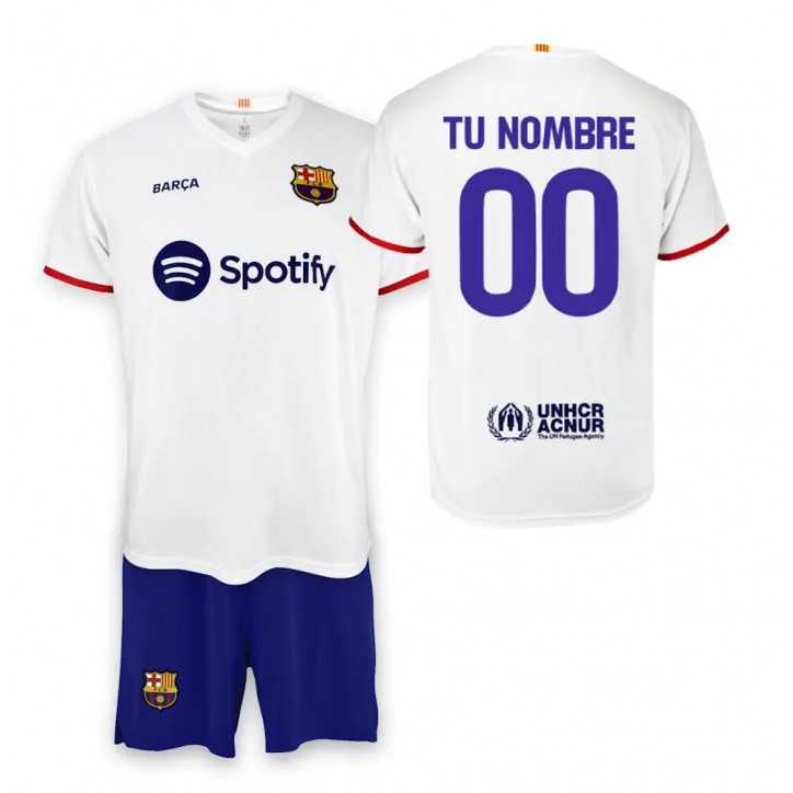 Conjunto Personalizable FC Barcelona Segunda Equipación Temporada 2023 2024 - Réplica Oficial con Liciencia - Talla Niño