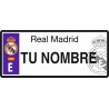 Matrícula del Real Madrid Personalizada con Tu Nombre