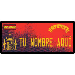 Matrícula de España Personalizada con Tu Nombre 6x14 cm