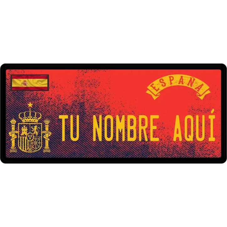 Matrícula de España Personalizada con Tu Nombre 6x14 cm Matrícula de España Personalizada con Tu Nombre 6x14 cm
