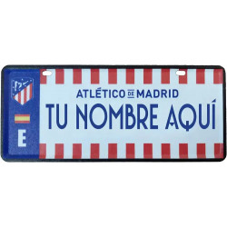 Matrícula Atlético de Madrid Personalizable con Tu Nombre - 6x14 cm