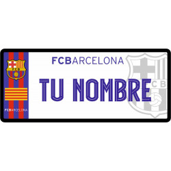 Matrícula del FC Barcelona Personalizada con Tu Nombre 6x14 cm