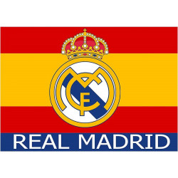 Bandera de España con el escudo del Real Madrid 150x100 cm.