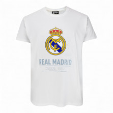 Camiseta Real Madrid Blanca Escudo Grande Oficial | Producto Oficial - StockFutbol
