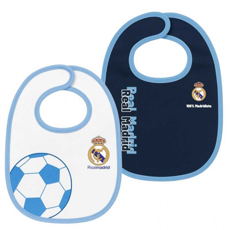 Baberos Real Madrid Azul Marino y Blanco Pack 2Uds | Producto Oficial