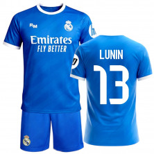 Kit Infantil Real Madrid Tercera Equipación Azul Lunin | Producto Oficial - StockFutbol