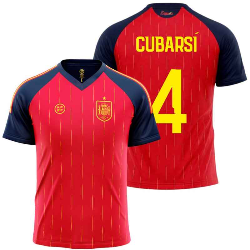 Camiseta Selección Española Cubarsí 4 Roja Adulto | Producto Oficial - StockFutbol
