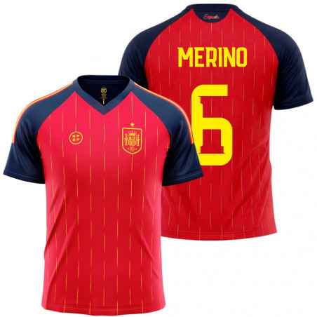 Camiseta Selección Española Merino 6 Roja Adulto | Producto Oficial - StockFutbol