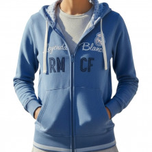 Sudadera Mujer Real Madrid Azul con Cremallera