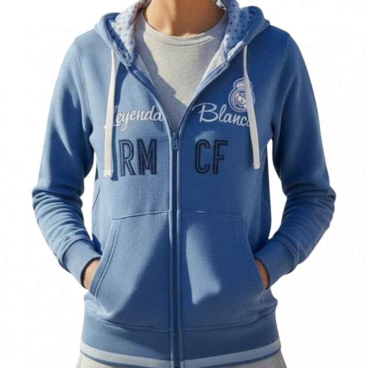 Sudadera Mujer Real Madrid Azul con Cremallera Sudadera Mujer Real Madrid Azul con Cremallera