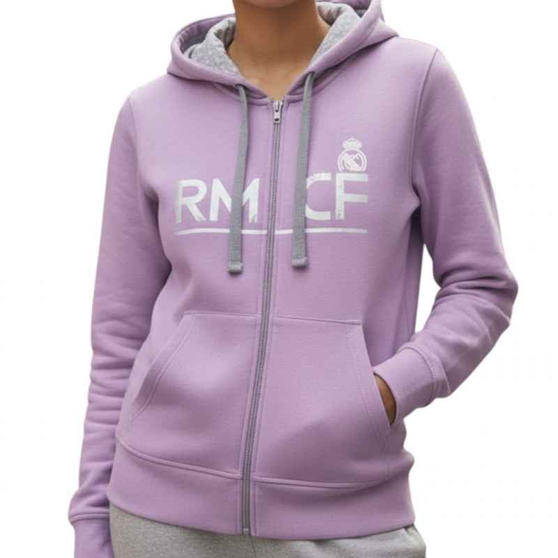 Sudadera Mujer Real Madrid Rosa con Cremallera | Producto Oficial - StockFutbol