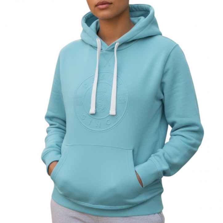 Sudadera Mujer Real Madrid Azul Claro con Capucha Sudadera Mujer Real Madrid Azul Claro con Capucha