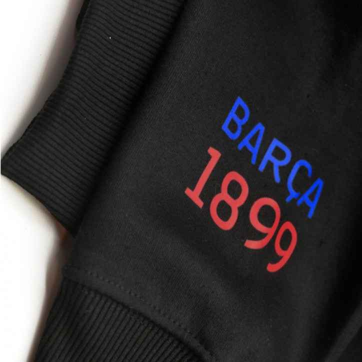 Sudadera FC Barcelona Negra con Capucha Escudo FCB