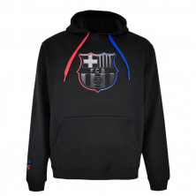 Sudadera FC Barcelona Negra Escudo Monocromo | Producto Oficial - StockFutbol
