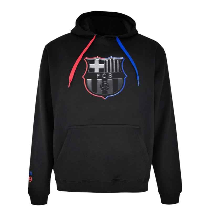 Sudadera FC Barcelona Negra con Capucha Escudo FCB