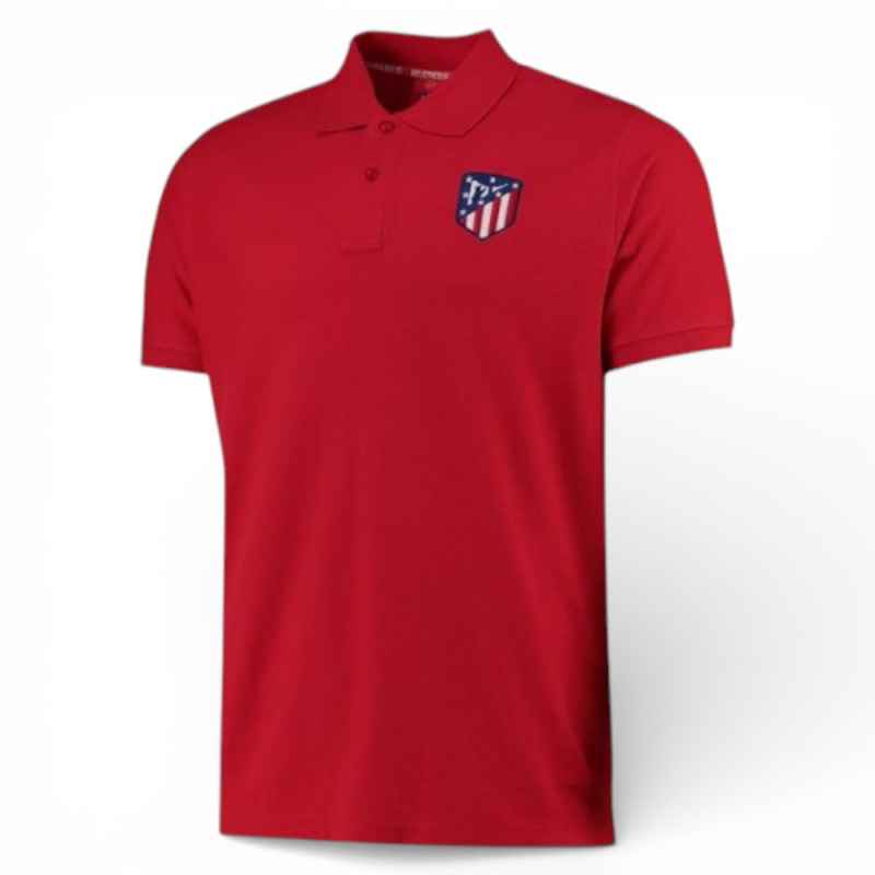 Polo Atlético de Madrid Rojo Escudo Bordado Adulto | Producto Oficial - StockFutbol