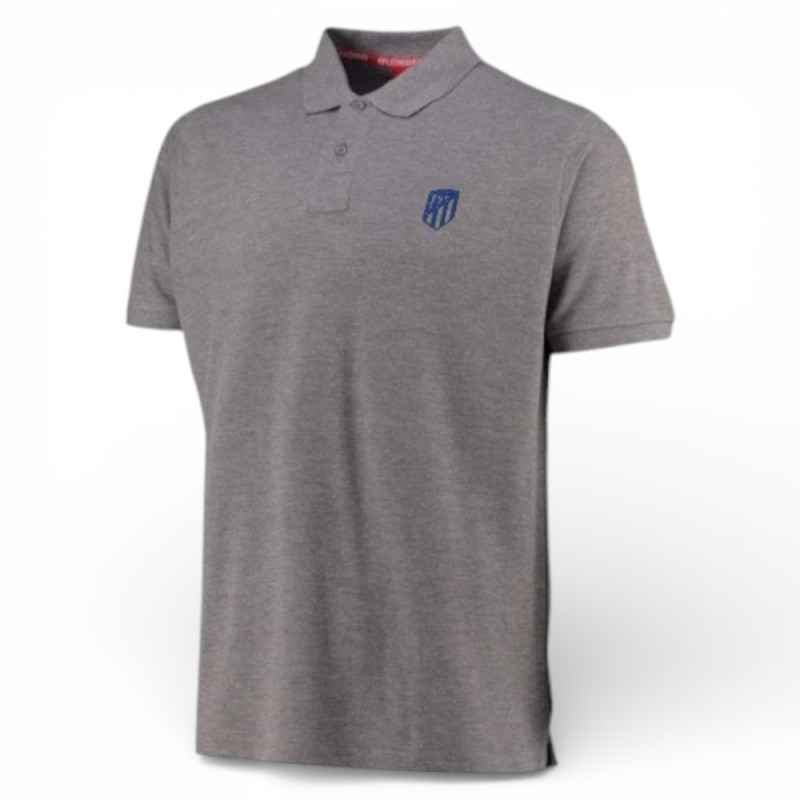 Polo Atlético de Madrid Gris Escudo Bordado Adulto | Producto Oficial - StockFutbol