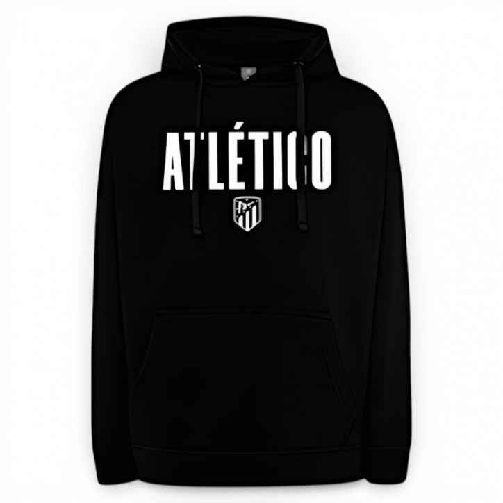 Sudadera Atlético de Madrid Negra Infantil con Capucha