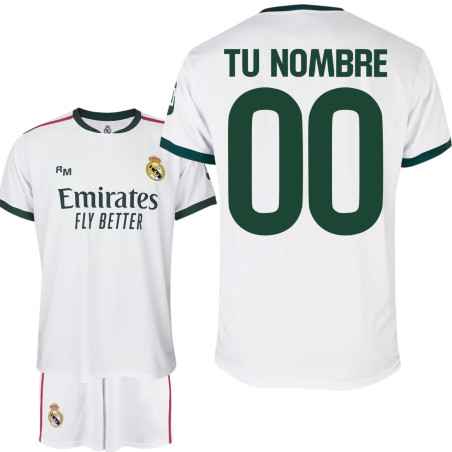 Equipación Real Madrid Blanca Niño 2026/27 | Producto Oficial Personalizable
