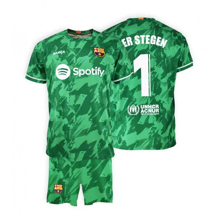 Conjunto Camiseta y Pantalón Portero Ter Stegen 1 FC Barcelona - Replica Oficial con Licencia - Temporada 2023/2024 - Adulto Conjunto Camiseta y Pantalón Portero Ter Stegen 1 FC Barcelona - Replica Oficial con Licencia - Temporada 2023/2024 - Adulto
