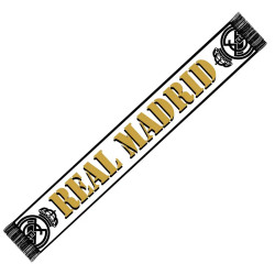 Bufanda Telar Nº27 Real Madrid - Color Blanco, Negro y Dorado